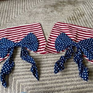 Pair of Patriotic Striped and Starred chair top covers